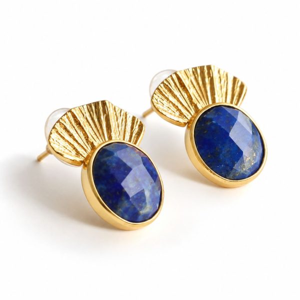 AURELIA | Doğal Lapis Lazuli Taşlı Küpe