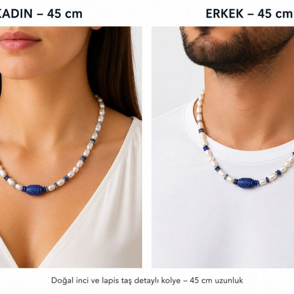 Nexus | İnci & Lapis Lazuli Doğal Taş Kolye