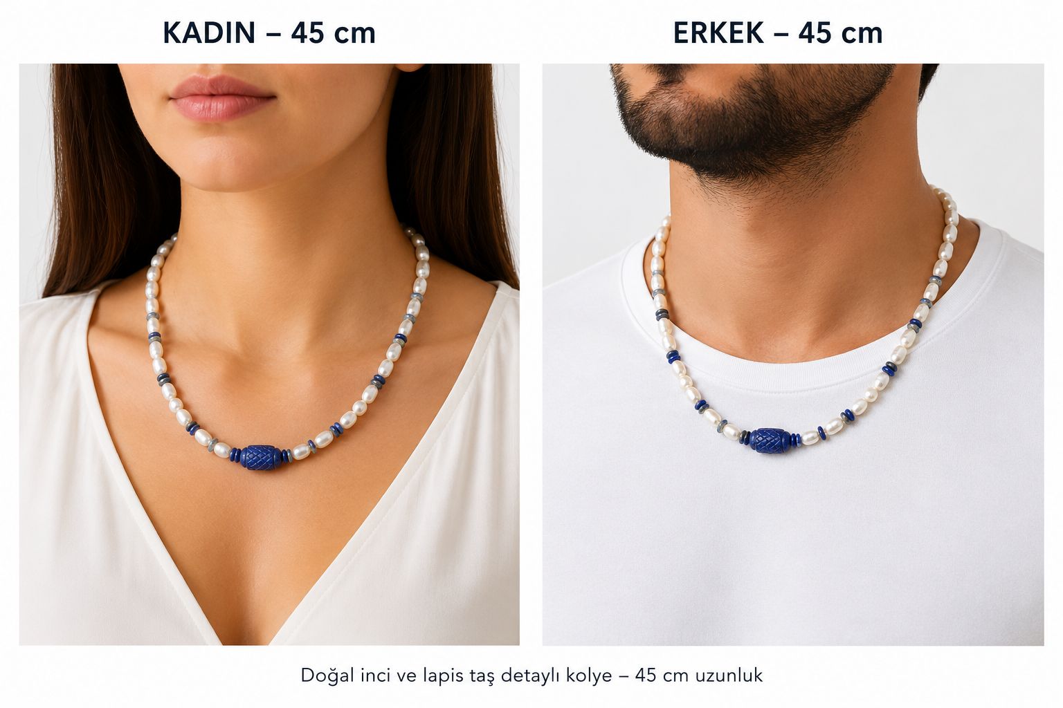 Nexus | İnci & Lapis Lazuli Doğal Taş Kolye Nexus | İnci & Lapis Lazuli Doğal Taş Kolye