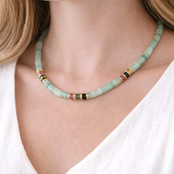 Motto Aventurin Taşı ve Turmalin Taşı Kolye (Aventurin Taşı)