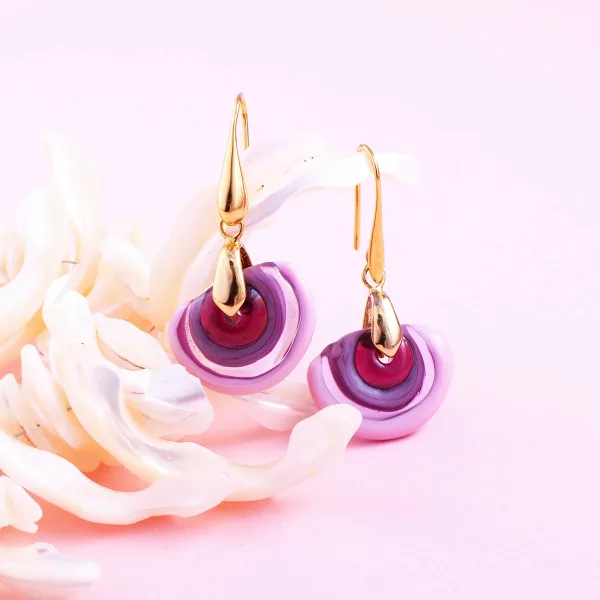 Murano Küpe (Mor)