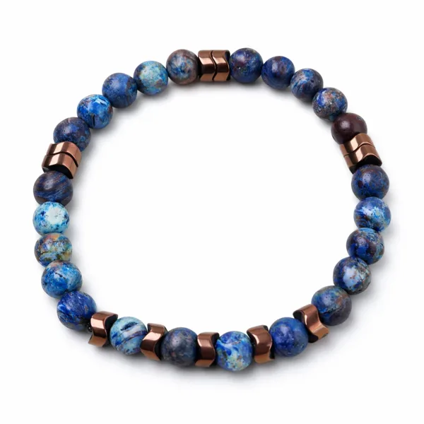 Bey Afrika Turkuazı ve Hematit Taşı Bileklik