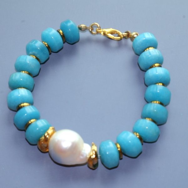 Catelia Larimar Taşı ve Barok İnci Bileklik2