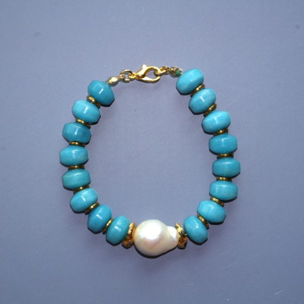 Catelia Larimar Taşı ve Barok İnci Bileklik1