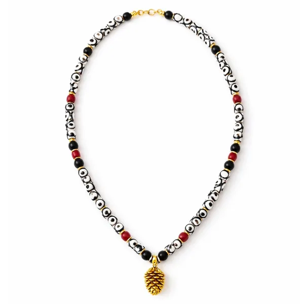 Tibet Akiği – Mercan ve Siyah Akik Kolye