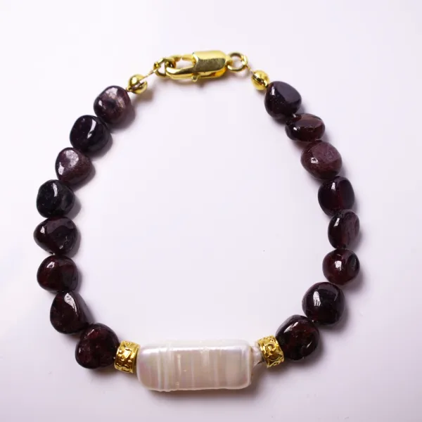 Astera Garnet Lal & İnci Bileklik1