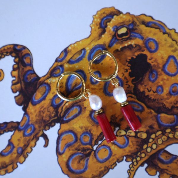 Alegra Mercan İnci Küpe1