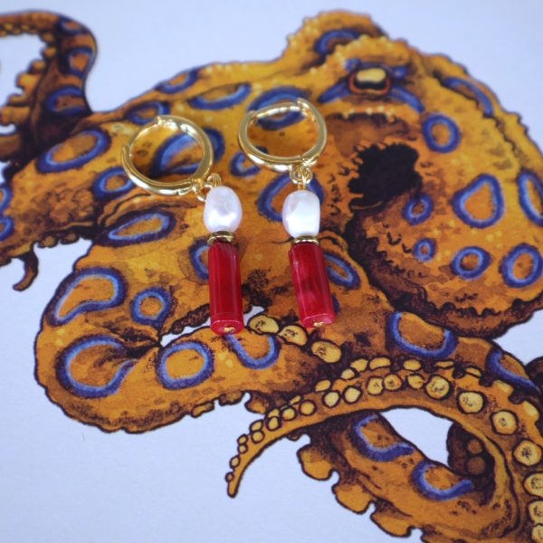 Alegra Mercan İnci Küpe2