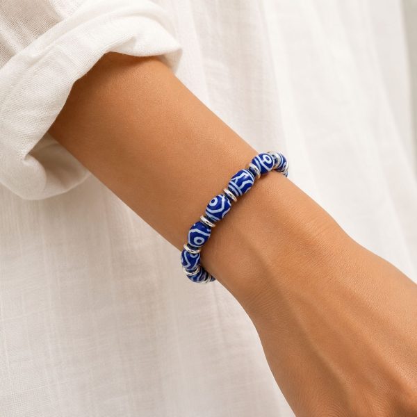 Tigris Rhythm Blue Tibet Akik Bileklik