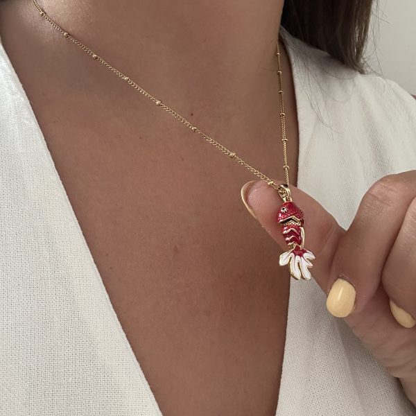 Liora Coral Koi Fish Çelik Kolye3