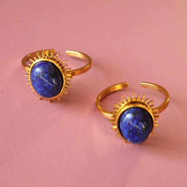 Lapis Lazuli Taşlı Çelik Yüzük